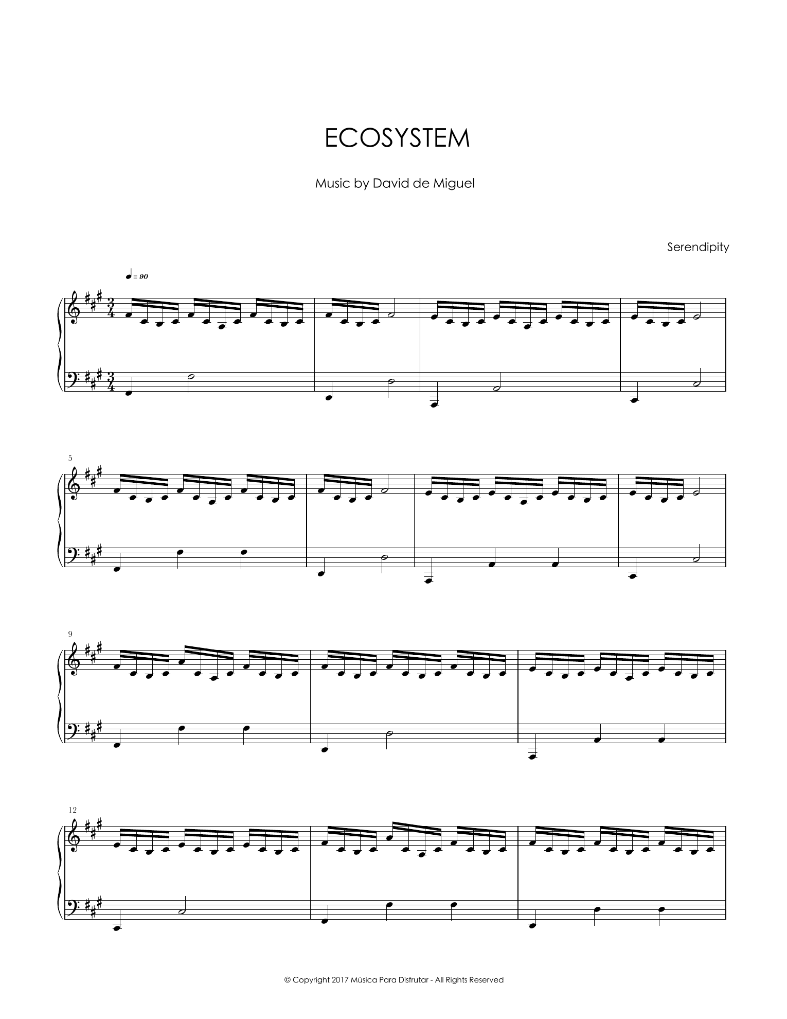 Primera página de la partitura de Ecosystem