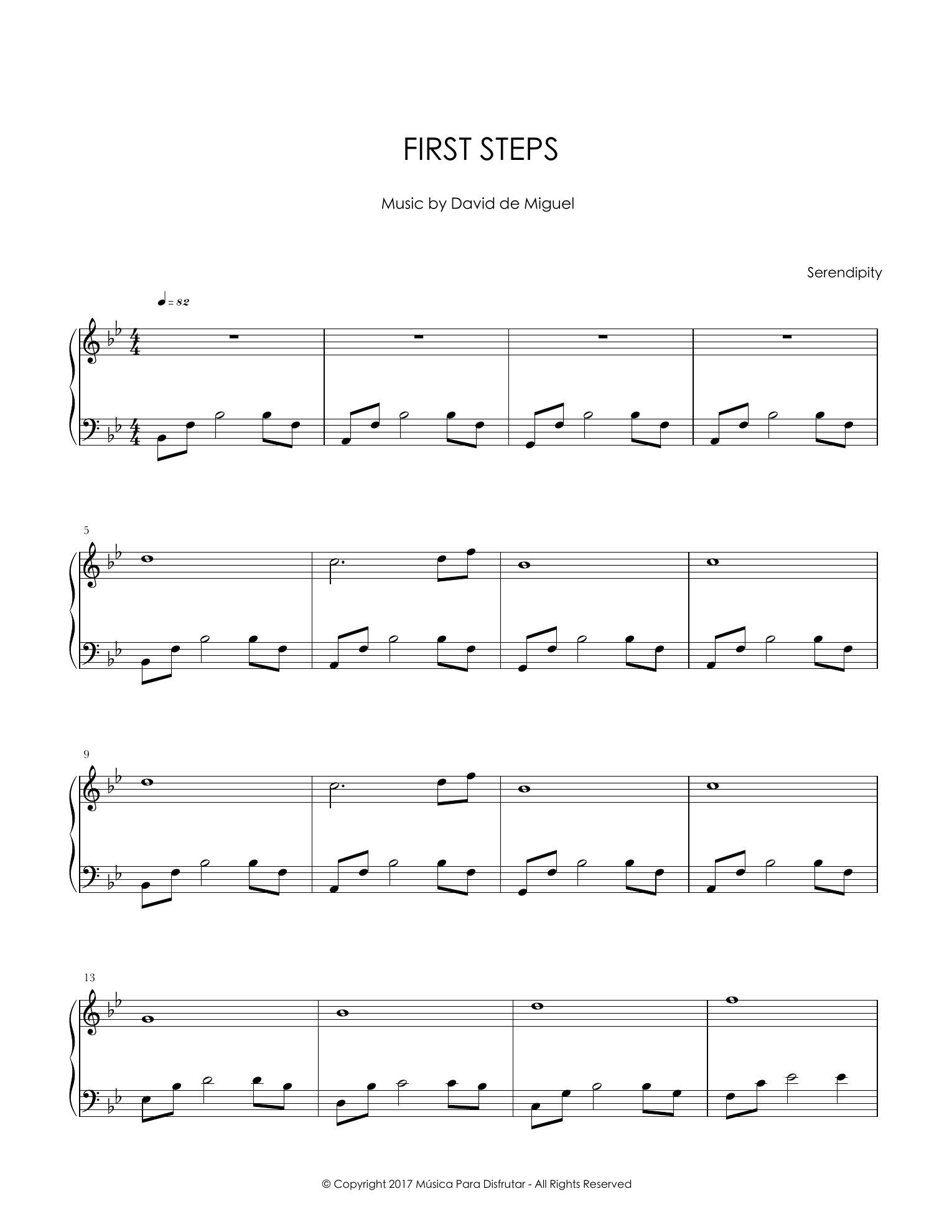 First page of the score for First Steps