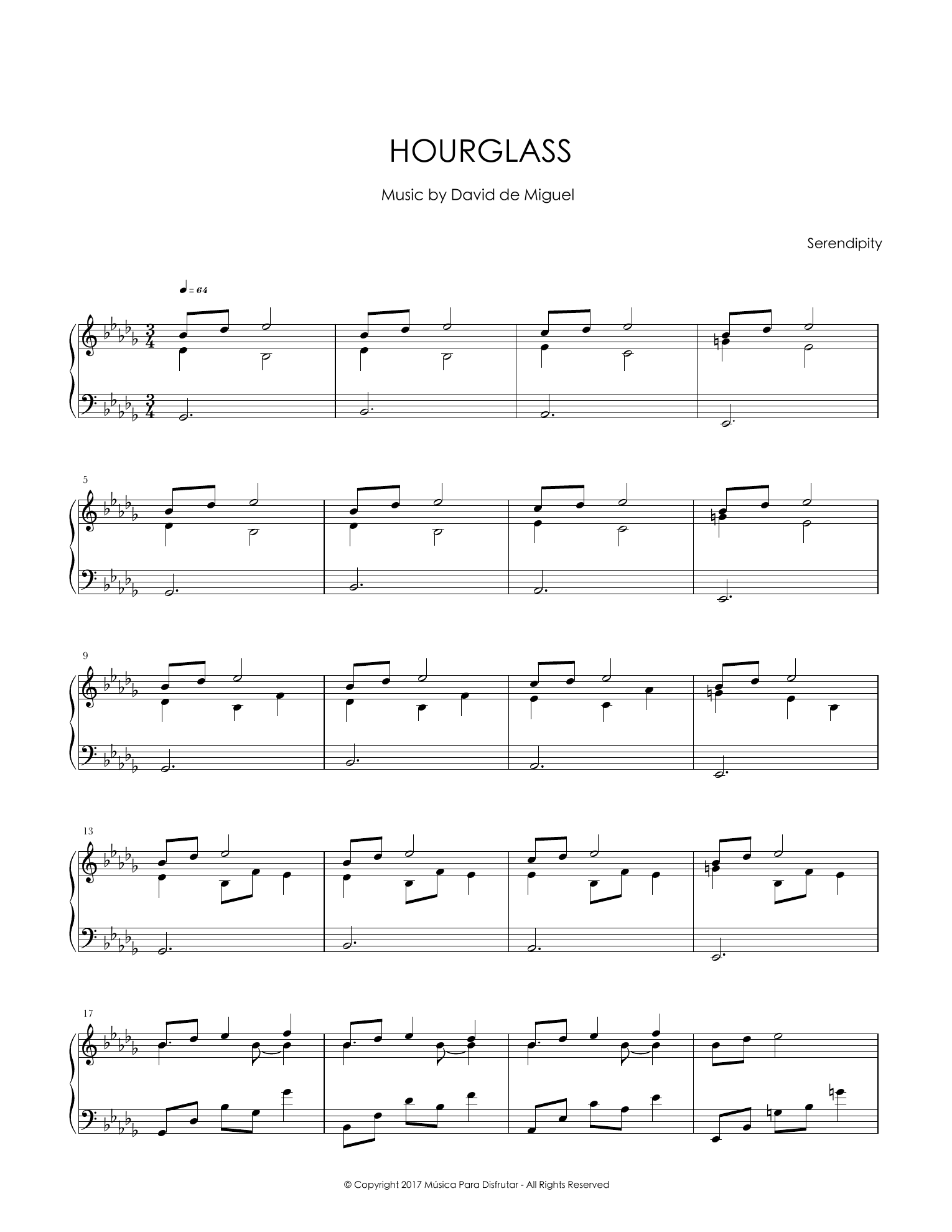 Primera página de la partitura de Hourglass