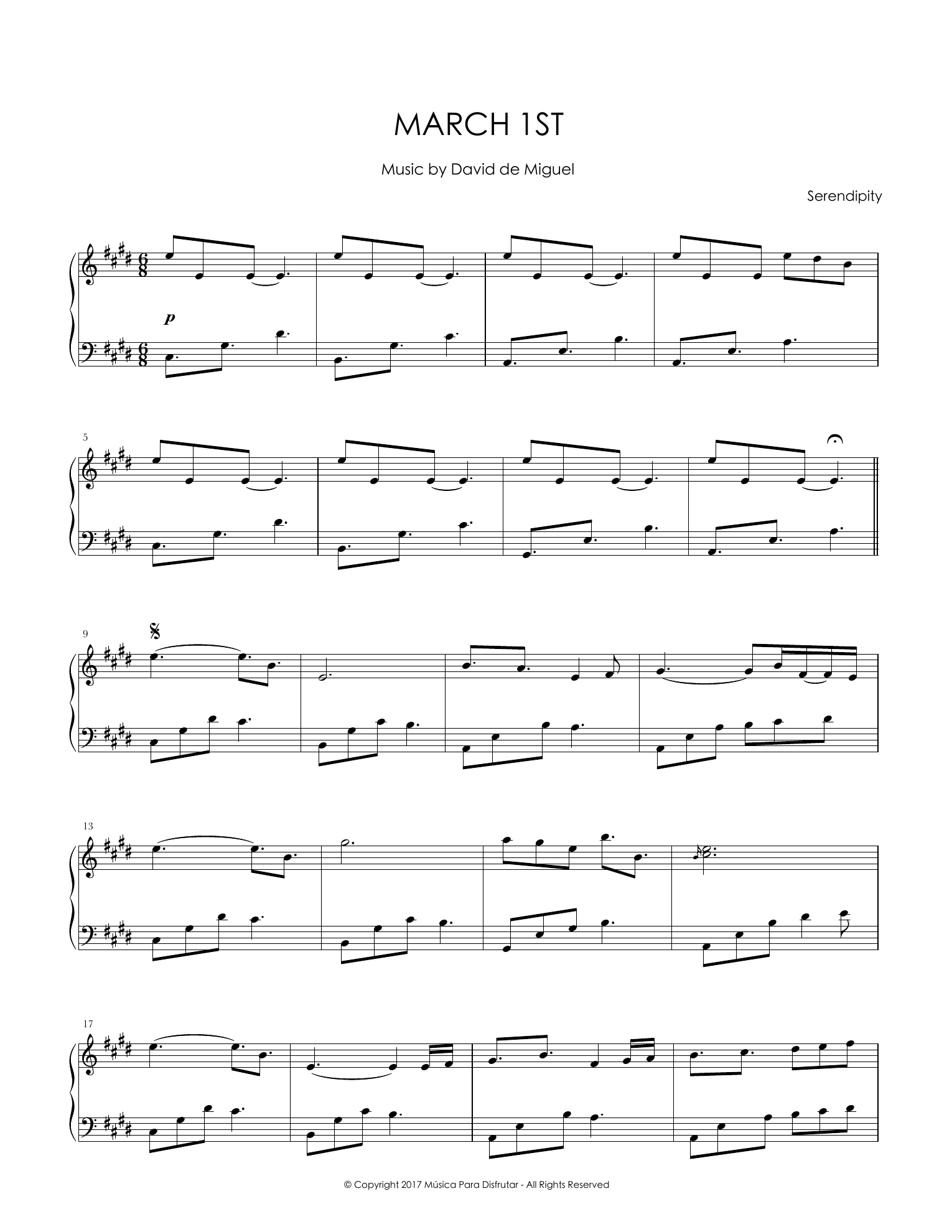 First page of the score for March 1st