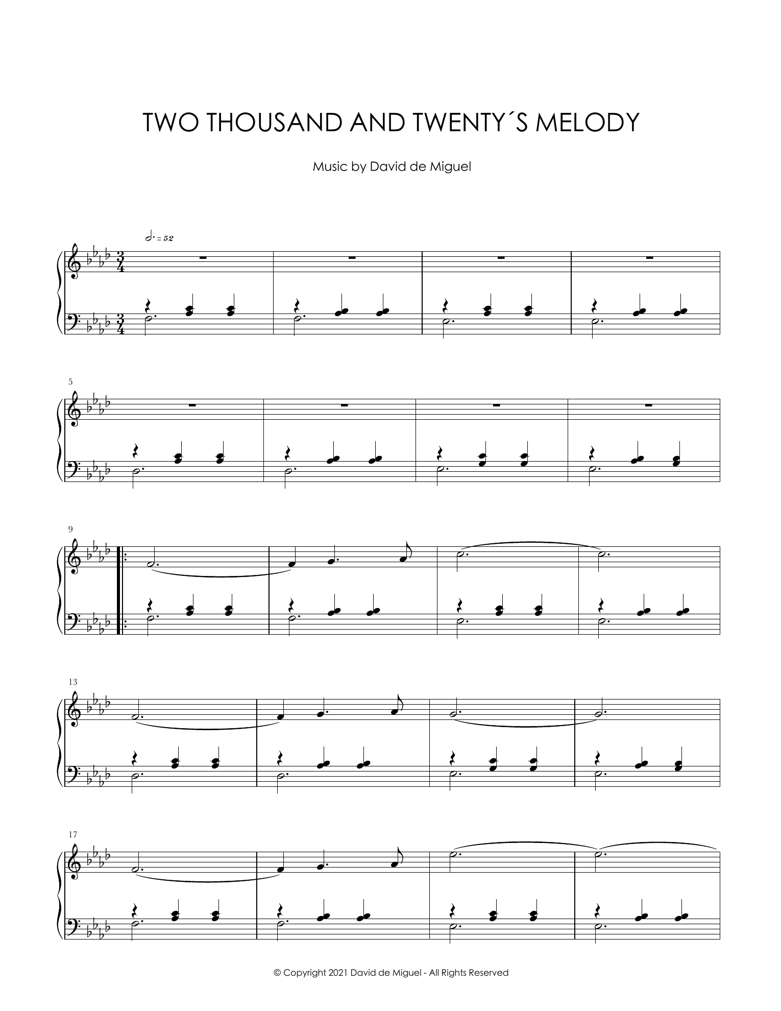 Erste Notenseite von Two Thousand And Twenty’s Melody