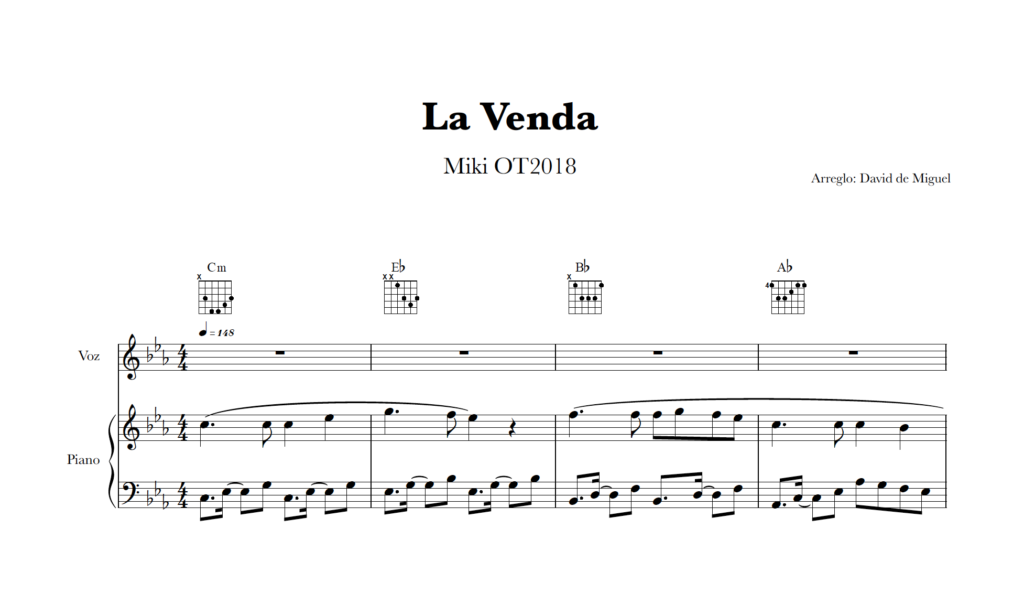 Pack de partituras gratis de La Venda de Miki Núñez para varios instrumentos