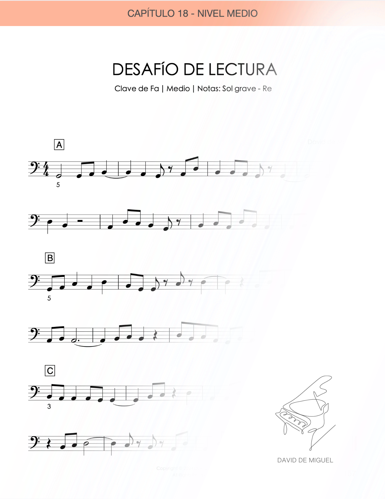 Libro Desafío de lectura para pianistas Volumen 2 de David de Miguel