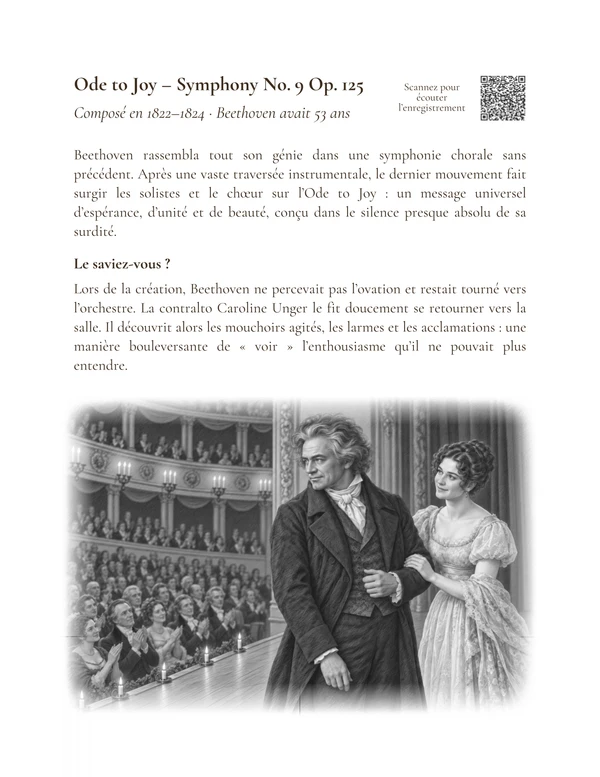 Ode to Joy – Symphony No. 9 Op. 125 — présentation illustrée en français