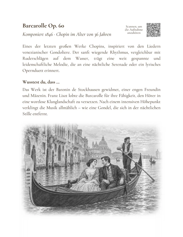 Barcarolle Op. 60 — illustrierte Einführung auf Deutsch