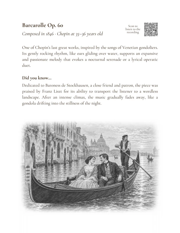 Barcarolle Op. 60 — illustrated introduction in English