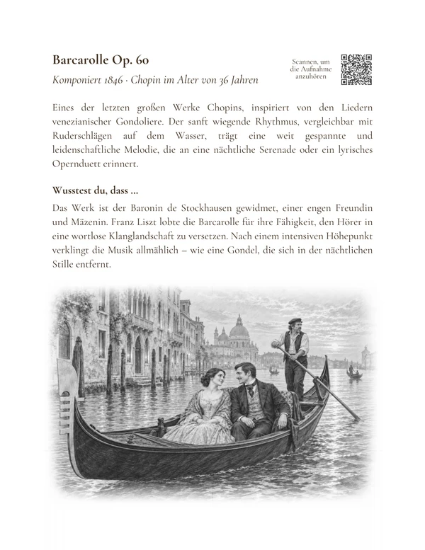 Barcarolle Op. 60 — illustrierte Einführung auf Deutsch