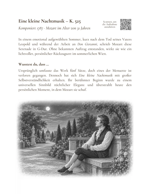 Eine kleine Nachtmusik – Serenade No. 13 K. 525 — illustrierte Einführung auf Deutsch