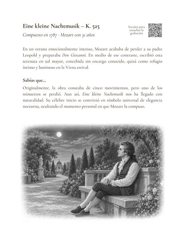 Eine kleine Nachtmusik – Serenade No. 13 K. 525 — introducción ilustrada en español