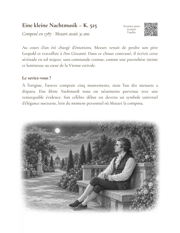 Eine kleine Nachtmusik – Serenade No. 13 K. 525 — présentation illustrée en français