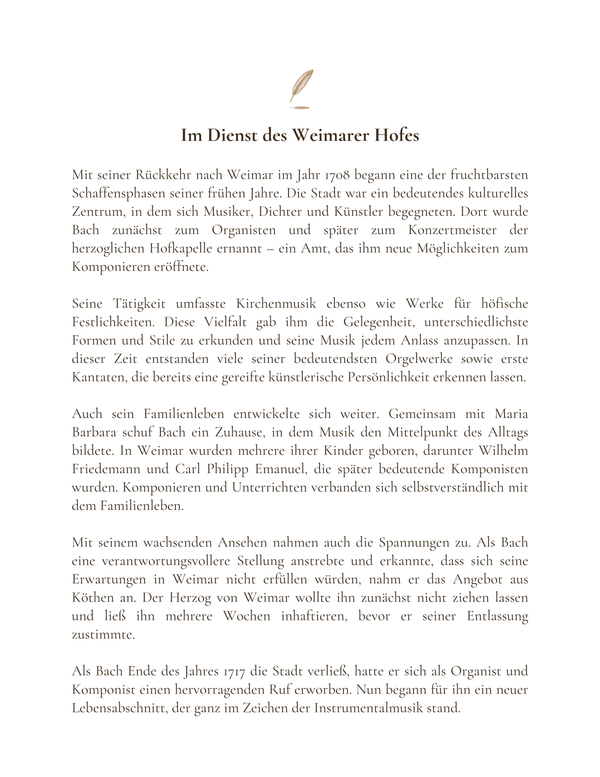 Bach — Im Dienst von Weimar