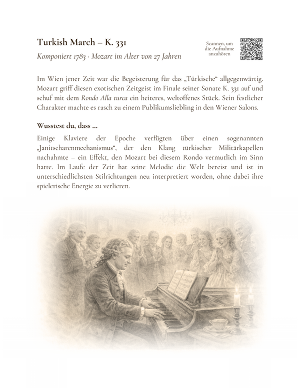 “Turkish March” – Piano Sonata No. 11 K. 331 — eine geschichte zu jedem stück